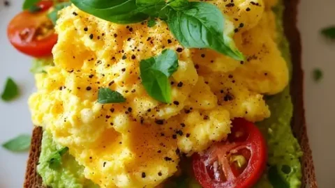 Avocado Toast with Creamy Scramble