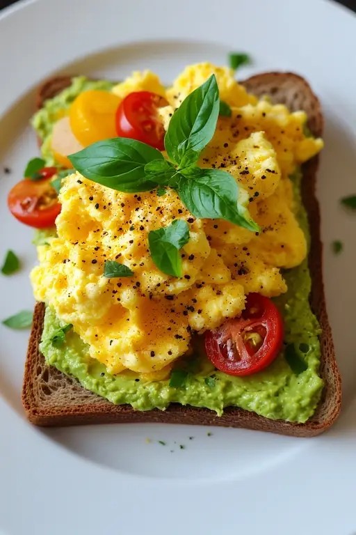 Avocado Toast with Creamy Scramble