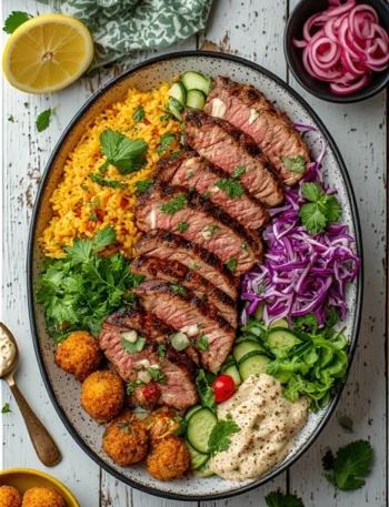 Spiced Harissa Chicken & Steak Bowl