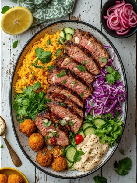 Spiced Harissa Chicken & Steak Bowl