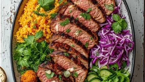 Spiced Harissa Chicken & Steak Bowl