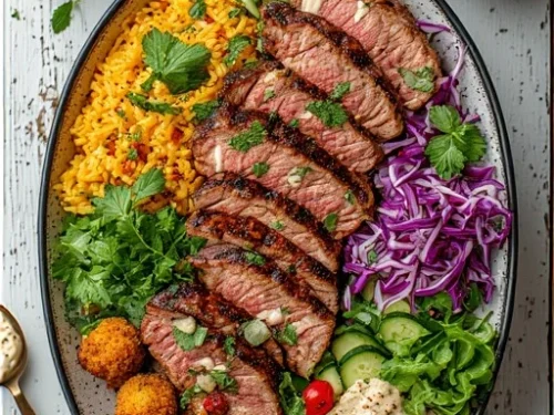 Spiced Harissa Chicken & Steak Bowl