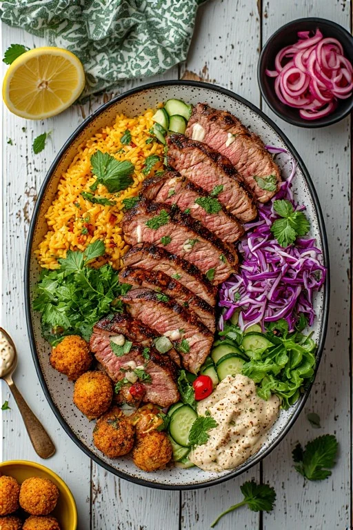 Spiced Harissa Chicken & Steak Bowl