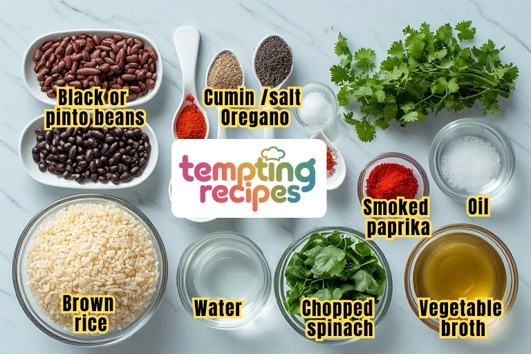 Brown Rice and Beans Ingredients