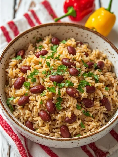 How to make Jamaican rice and peas dish. Rice and Peas Jamaican Style.