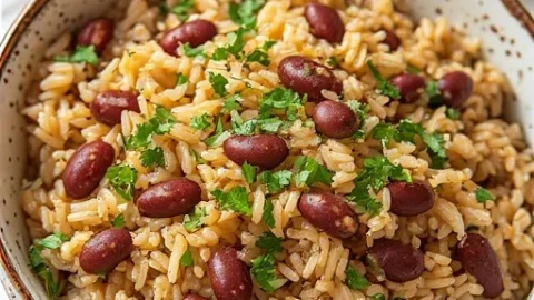How to make Jamaican rice and peas dish. Rice and Peas Jamaican Style.