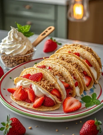 Strawberry Crunch Tacos