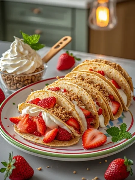 Strawberry Crunch Tacos