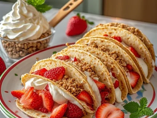 Strawberry Crunch Tacos