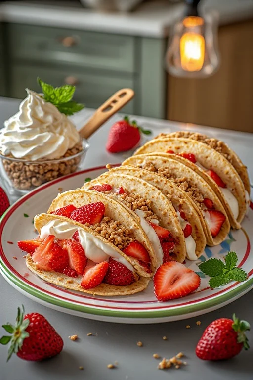 Strawberry Crunch Tacos