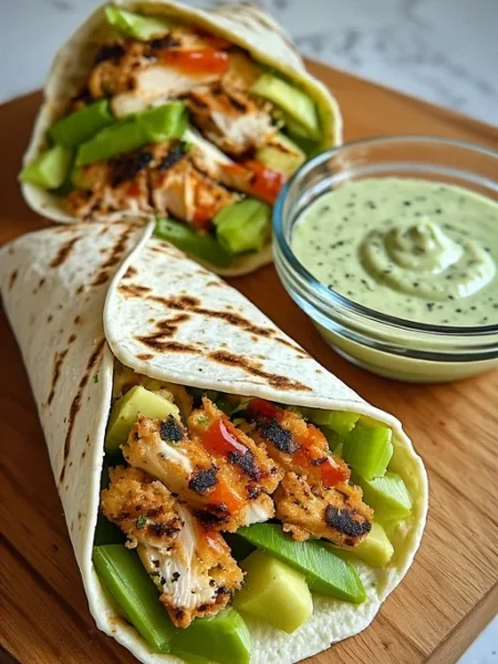 High-Protein Creamy Buffalo Chicken Wrap