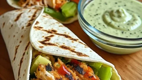 High-Protein Creamy Buffalo Chicken Wrap