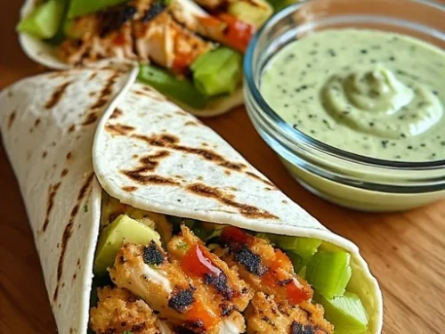 High-Protein Creamy Buffalo Chicken Wrap